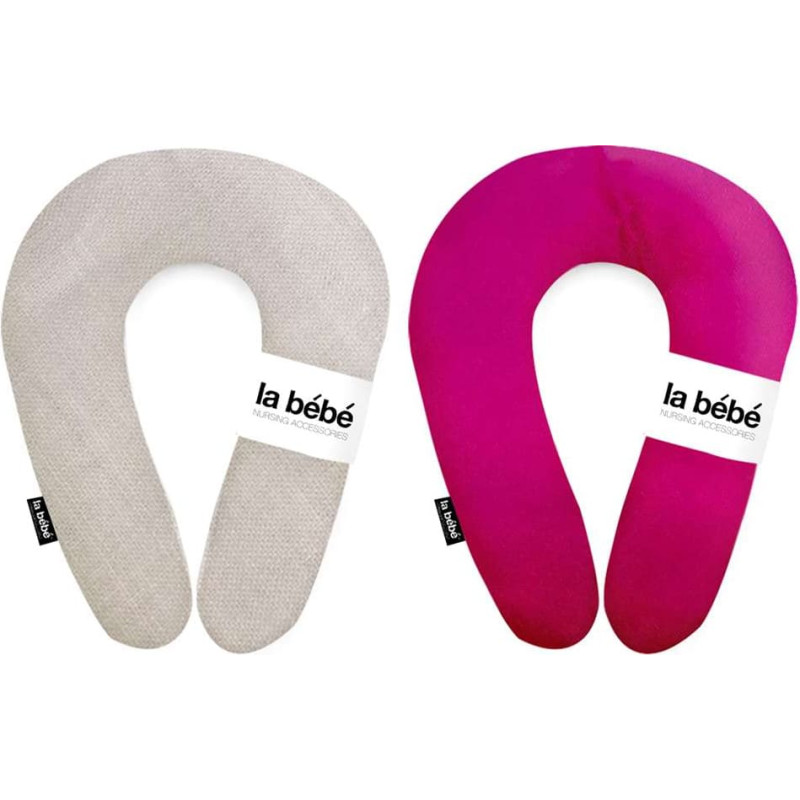 La Bebe ™ Snug Cotton Nursing Maternity Pillow Art.85184 Oatmeal/Rasberry pakaviņš mazuļa barošanai / gulēšanai/pakaviņš grūtniecēm Mit.20x70см