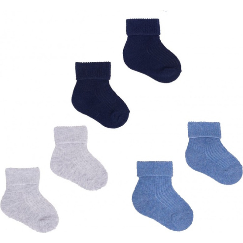 Ich bin Babysocken in bunten Farben mit Umschlägen SKA-0009 BOY (0-3 Monate).