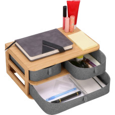 Springos Bamboo organizer with 3 drawers for cosmetics, jewelry box Springos HA0161