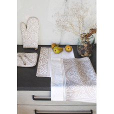 KITCHEN SET 4-PIECES PATTERN 001 ETHNO /2 TOWELS 40x60, MAT 20x20 cm, GLOVE 17.5x28.5/