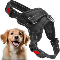 Springos Adjustable dog harness Springos PA0304, size M, 19-35 kg, pressure-free, black