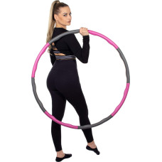 Springos Hula hoop with massager Springos FA0067 100 cm pink-grey