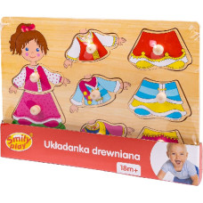 Smily Play SPW83604 Układanka drewniana ubierz dziewczynkę