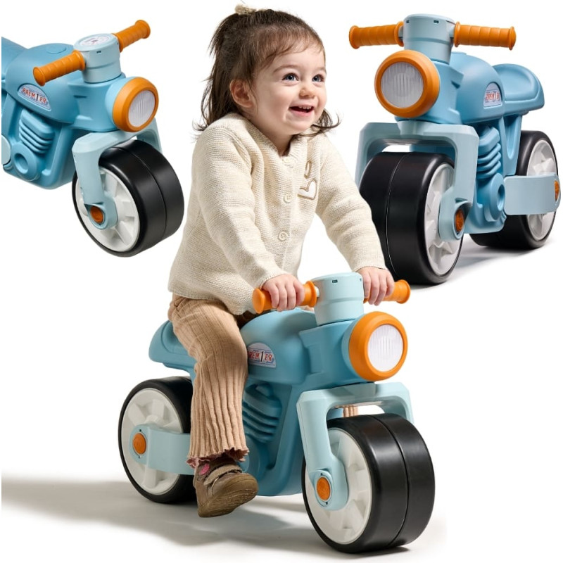 Falk Laufrad-Motorrad Prem1er Retro mit leisen Rädern, blau, ab 1 Jahr