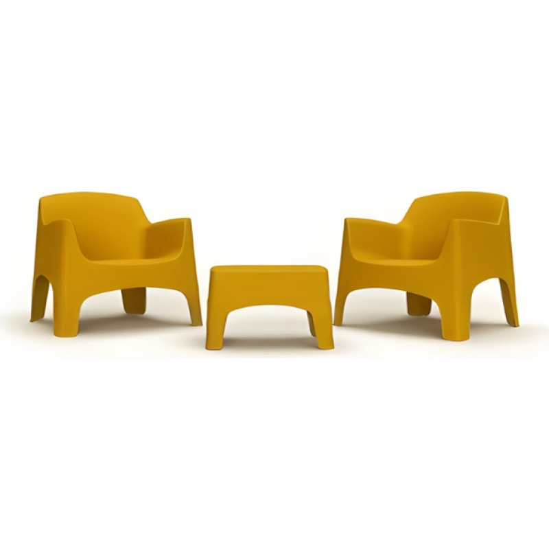 Bica Dārza mēbeļu komplekts Set Ibiza Terrace tum&scaron;i dzeltens