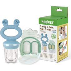 Haakaa Fresh Food Feeder Mini Combo silikona komplekts - fīderis un saldē&scaron;anas forma, Sky Blue