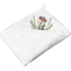 Tega dvielis ar kapuci LITTLE FOX, 100x100 cm., White, DZ-008