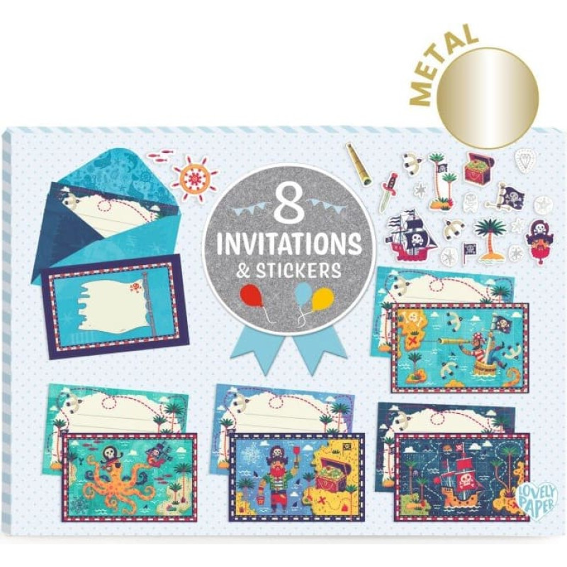 Djeco Invitation cards - All Aboard!