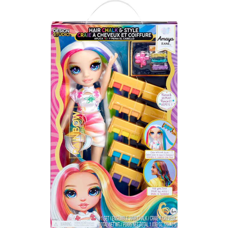 Rainbow High Hair Chalk & Style Doll- Amaya (Rainbow) 526780-EUC