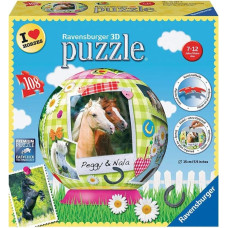 Ravensburger Round 3D Puzzle, 108 pcs, Horses