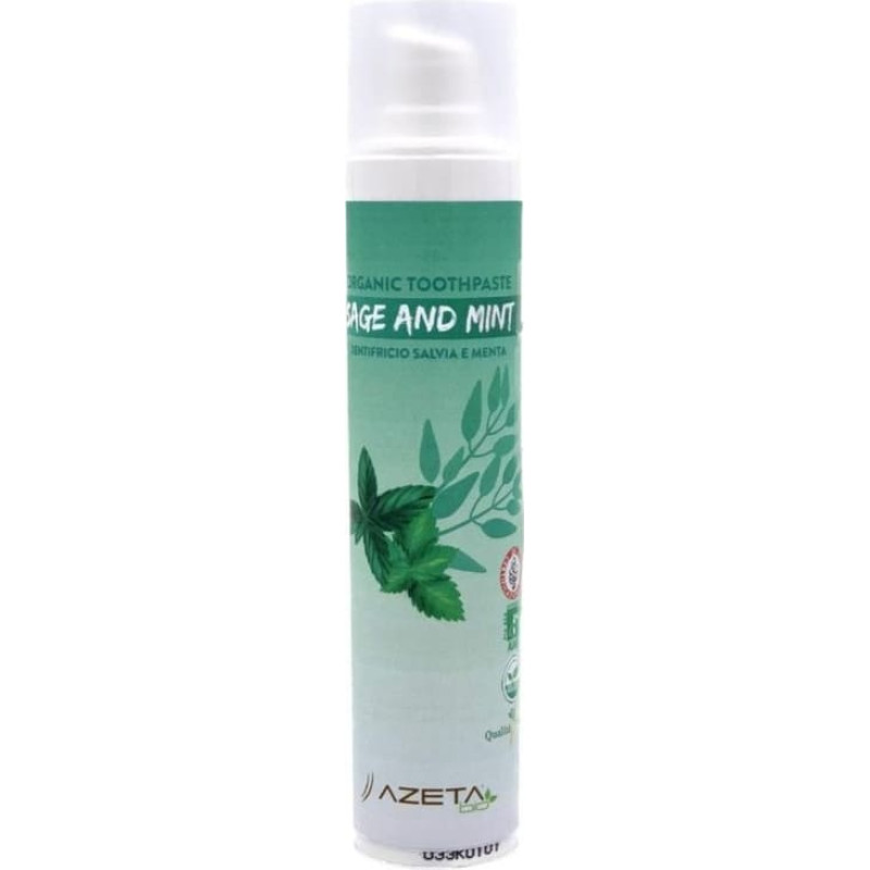 Azetabio fluoride-free organic toothpaste with sage and mint, 50 ml