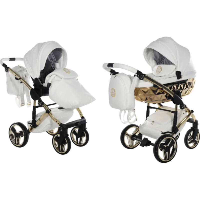 Junama Universeller Kinderwagen 2 in 1 HandCraft 08 White/gold