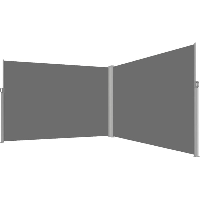 LUARO Seitenmarkise für Terrasse, ausziehbarer Sichtschutz 181 x 620 cm Grau