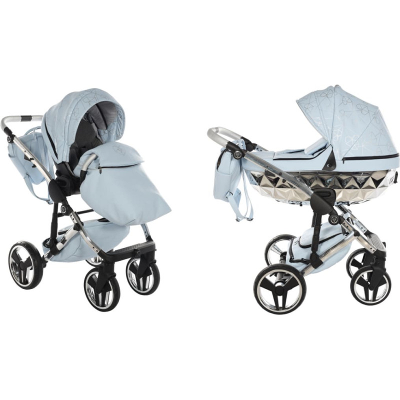 Junama Universal stroller 2 in 1 Hearts 08 blue/silver