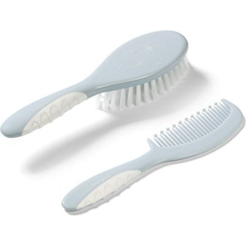 Babyono 570/05 BRUSH + COMB SOFT BRISTLES BLUE