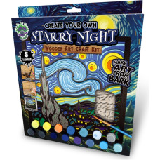 Splat Planet 3D wood art, Starry Night
