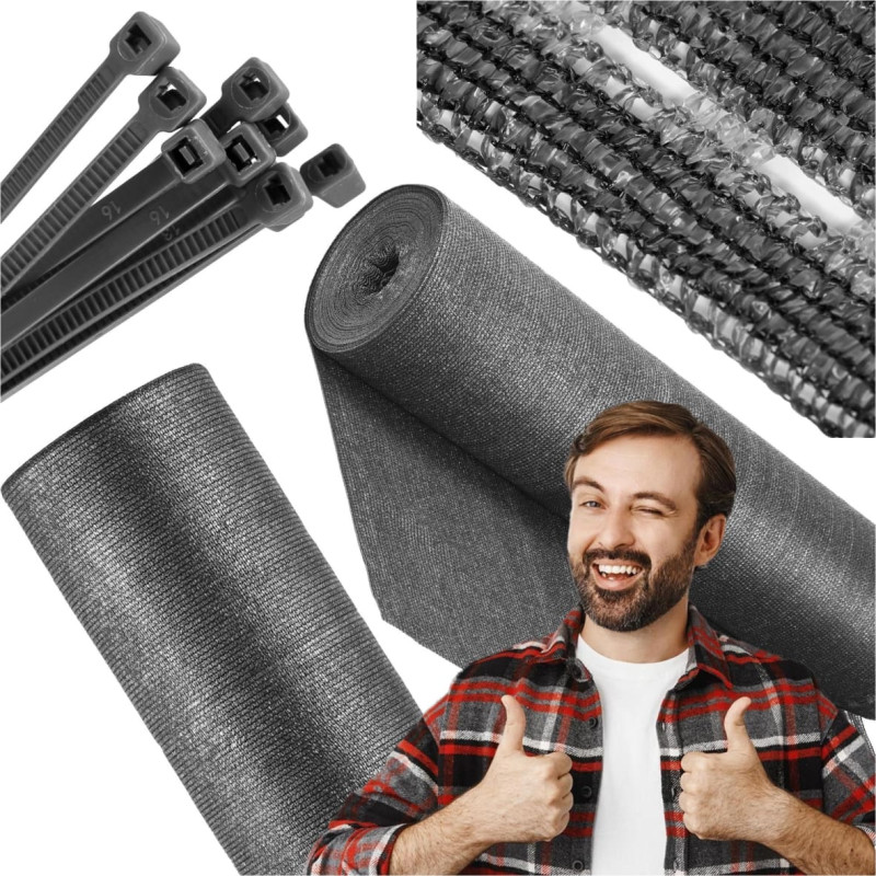 Springos Shade mesh light anthracite 140 GSM 1.5 x 10 m SN0070