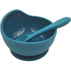 Baby In World BABY 01139 Miska silikonowa z przyssawką i łyżeczką Ocean