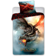 BEDDING SET YOUTH 028 DRAGONS FLYING DRAGON 140X200+70X90 COTTON.