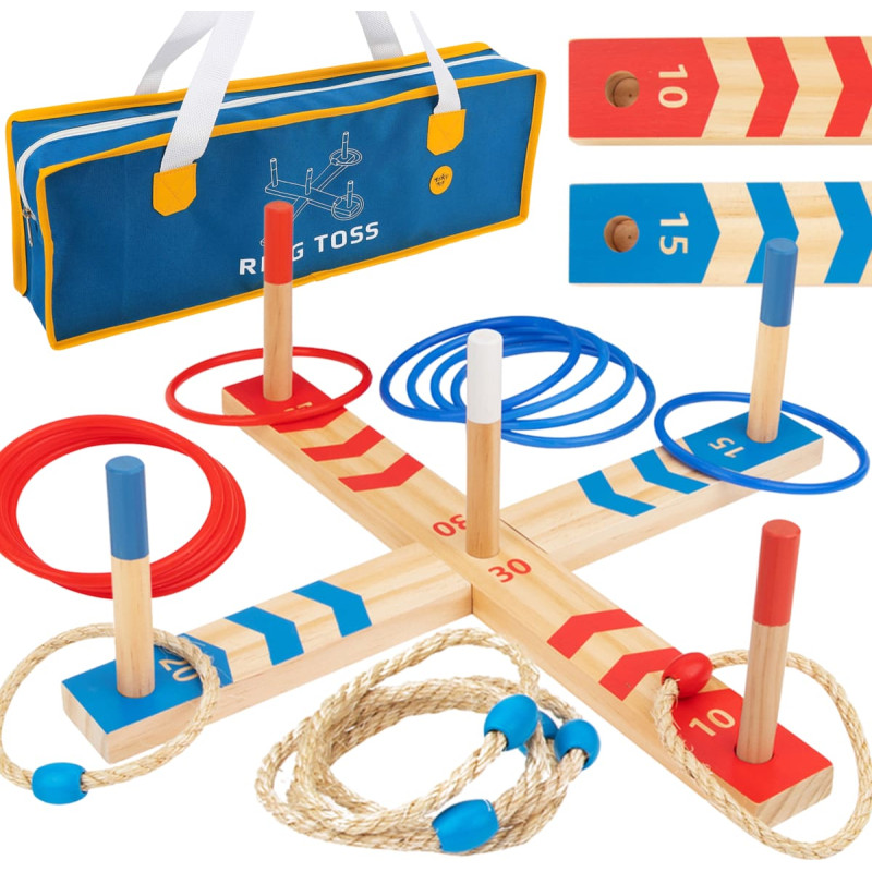 Tooky Toy Drewniana Gra Fun Serso Zręcznościowa Ring Cross