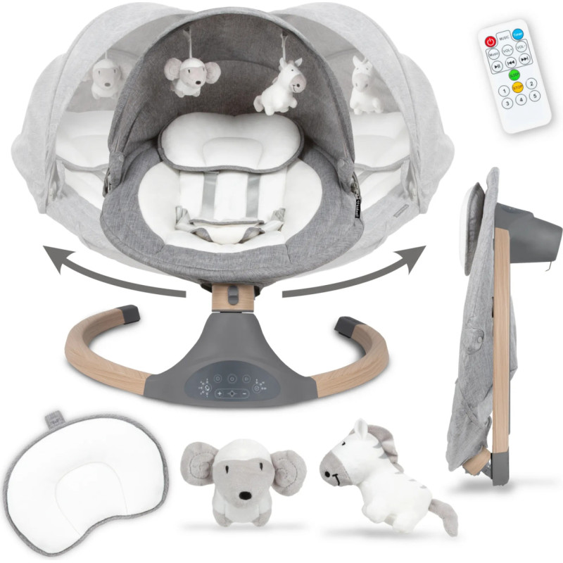 Kidwell Luxi Dark Melange Holzschaukel für Babys 2in1 3072