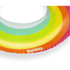 Bestway 43647 Schwimmring mit Rückenlehne Regenbogen, 1.07 m