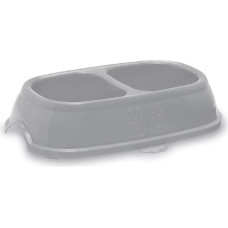 Stefanplast Barības bļoda Break 11 0,4+0,4L 28x17x6cm asorti pelēka/zila