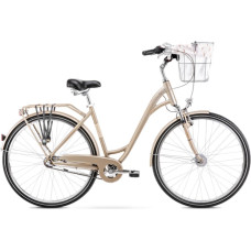 ROMET Art Deco Classic Fahrrad mit Frontkorb, beige, Größe (M)