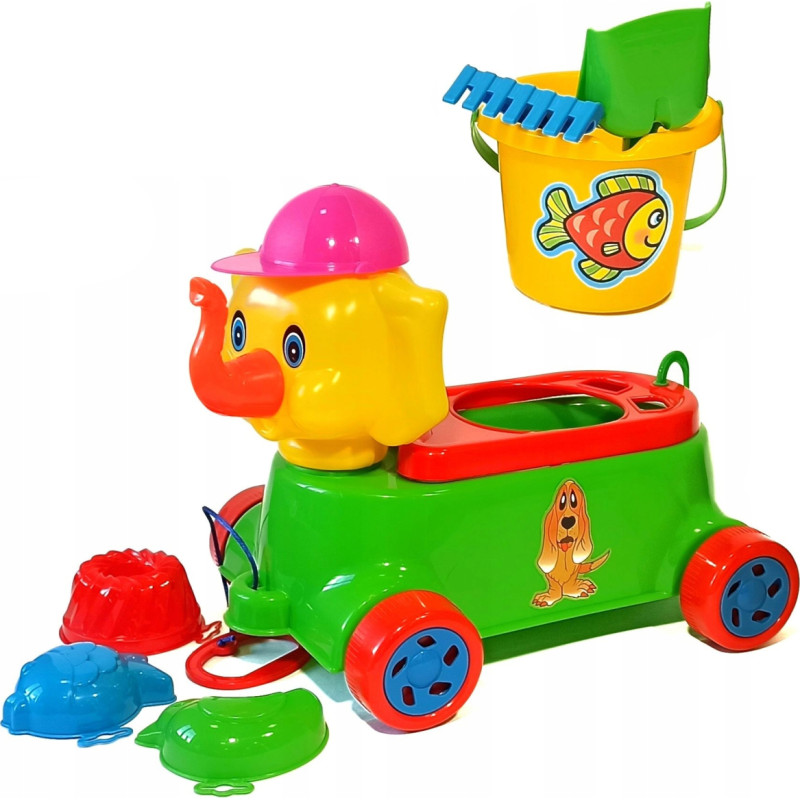 Elefant mit Sandspielzeug-Set