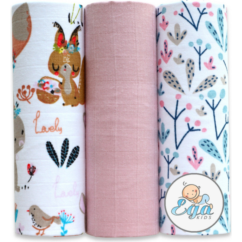 Ega Kids Diaper - SET - 21211 - MUSLIN - EGA - size 60x80 cm  - nr 7