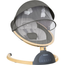 KIKKABOO Elektrische Babywippe mit Seitwärtsbewegung Ashlee Dark Grey 2025