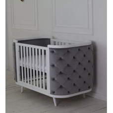 Ingvart Boho Babybett mit Veloursbezug im Kutschenstil — Größen: 70×90 cm / 70×134 cm (Farbe wählbar)