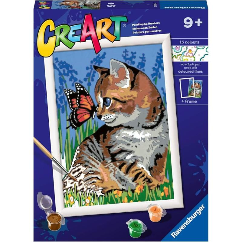 Ravensburger Paint by numbers 18x24 cm Kitten with Butterfly