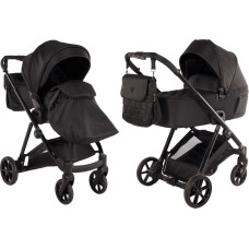 Junama Kombi-Kinderwagen 2-in-1 Ellegante 04 in Schwarz (Black) – elektropoliertes Gestell