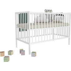 Bobas Babybett MAGDA mit absenkbarer Seite, weiß, 120 × 60 cm