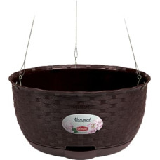 Stefanplast Puķu pods piekarināms Natural &Oslash;30x14,5cm tum&scaron;i brūns
