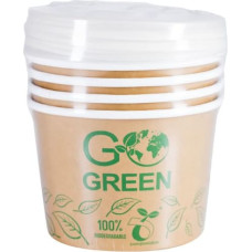 Gogreen Kompostējamie ēdienu trauki ar vāciņiem Go Green 470ml 5gab./ 0,099kg