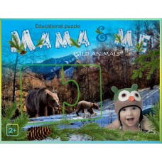 PIO Educational puzzle Mama & me, Wild animals, 2+