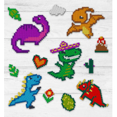 Splat Planet pixel art Iron on beads, Dinosaurs