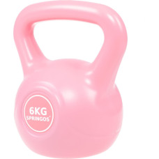 Springos Kettlebell dumbbell ABS Springos FA1059 6kg, pink weight