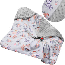 Springos Baby wrap for Springos SB0054 car seat, carrier, 77x77cm double-sided hooded blanket