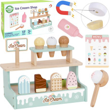 Woopie GREEN holz-eisdiele, lädchen, set mit eis, stand, 16 teile