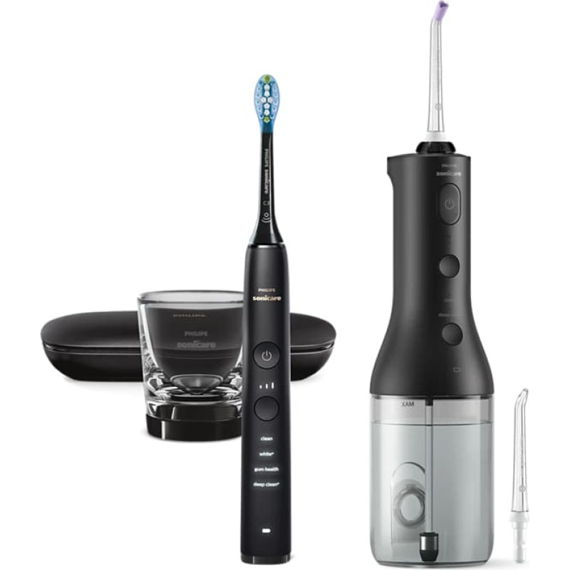 Philips Sonicare kabelloser Power Flosser DiamondClean 9000 Munddusche, schwarz - HX3886/43