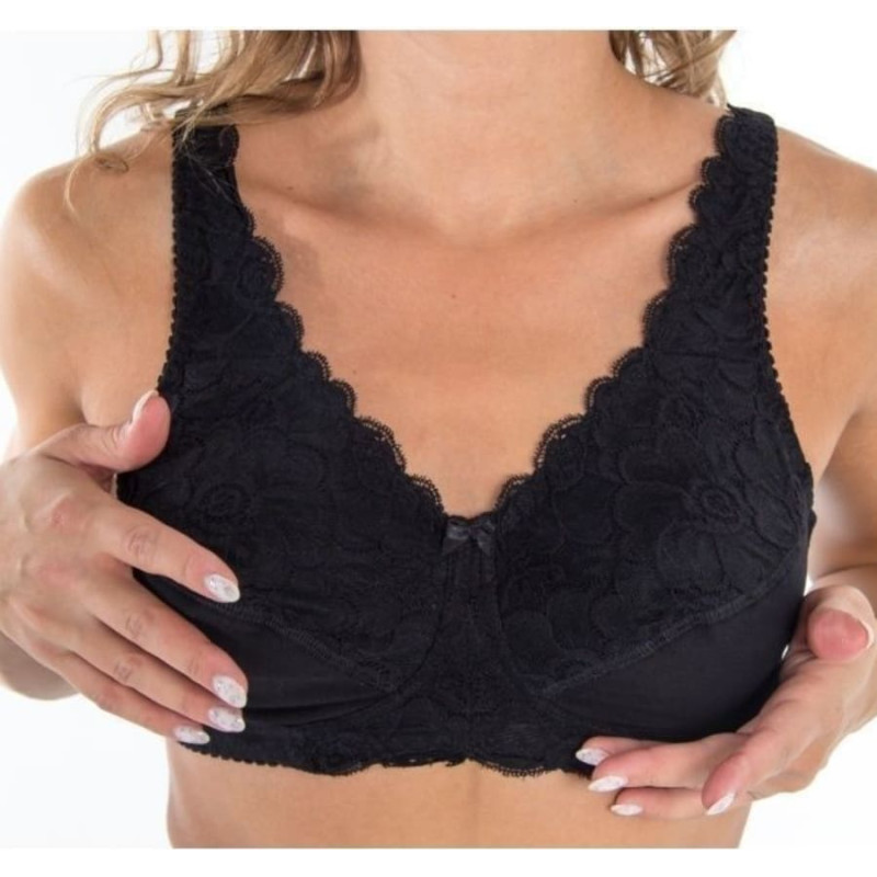 Tonus Elast 0407 Sofija Elastic medical-rehabilitation bra Black N3 (D85)