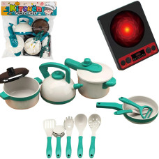 ZESTAW NACZYŃ KUCHENKA NA BATERIE 11 EL.