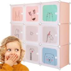Springos Children's Modular Cabinet Springos HA0215 – 110 × 110 × 37 cm, 9 Compartments