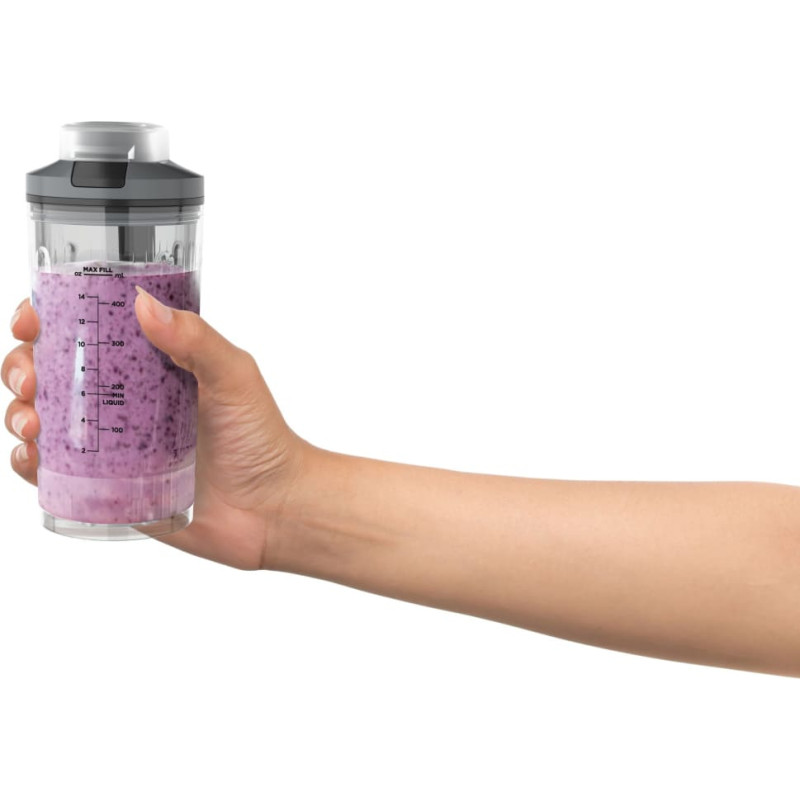 Ninja Blast Max pārnēsājams bezvadu kokteiļu blenderis, 0.5l, pelēks - BC251EUGY