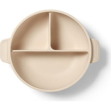 Babyono Silikonteller mit Saugnapf und Deckel – Beige (1661/03)