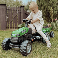 Woopie Trettraktor Farmer GoTrac MAXI mit Anhänger, leise Räder