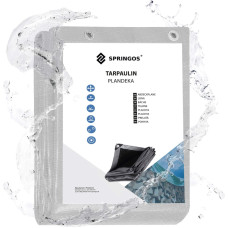 Springos Garden tarpaulin reinforced protective sheet, gray, 3x5 m 260 g/m2